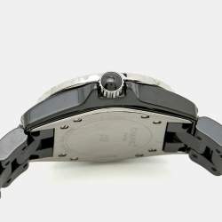 Pre Owned ساعة يد نسائية شانيل J12 H1625 ستانلس ستيل ماس أسود سيراميك 33 مم