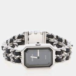 Pre Owned Chanel Premiere H7022 Black Stainless Steel Quartz Women's Wristwatch 20x26mm