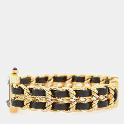 Pre Owned Chanel Premiere H0001 Black 18K Yellow Gold Plated, Stainless Steel Quartz Women's Watch 20 mm x26 mm 