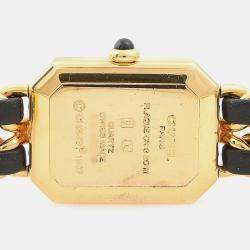 Pre Owned Chanel Premiere H0001 Black 18K Yellow Gold Plated, Stainless Steel Quartz Women's Watch 20 mm x26 mm 