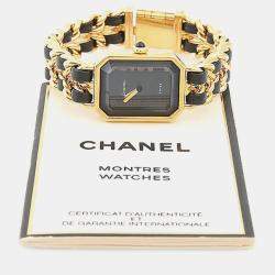 Pre Owned Chanel Premiere H0001 Black 18K Yellow Gold Plated, Stainless Steel Quartz Women's Watch 20 mm x26 mm 