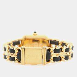 Pre Owned Chanel Premiere H0001 Black 18K Yellow Gold Plated, Stainless Steel Quartz Women's Watch 20 mm x26 mm 