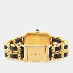 Pre Owned Chanel Premiere H0001 Black 18K Yellow Gold Plated, Stainless Steel Quartz Women's Watches 20x26mm