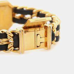 Pre Owned Chanel Premiere H0001 Black 18K Yellow Gold Plated, Stainless Steel Quartz Women's Watches 20x26mm