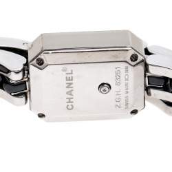 Pre Owned Chanel Black Ceramic Stainless Steel Diamond Premiere Women's Wristwatch 15 mm