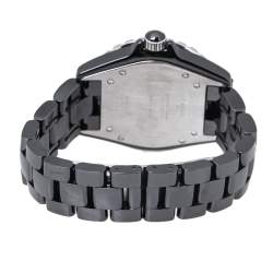 Chanel Black Ceramic Stainless Steel J12 Women's Wristwatch 39 mm