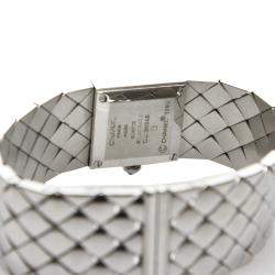 Pre Owned Chanel Black Stainless Steel Quilted Mademoiselle Women's Wristwatch 19 MM