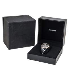 Pre Owned Chanel Black Gold Tone Black Ceramic Stainless Steel J12 H3838 Women's Wristwatch 36 mm
