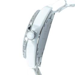 Chanel White Ceramic & Stainless Steel Diamonds J12 Women's Wristwatch 33 mm