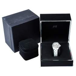 Chanel White Ceramic & Stainless Steel Diamonds J12 Women's Wristwatch 33 mm