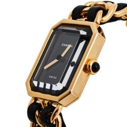 Chanel Black Gold Plated Stainless Steel Premiere H0001 Women's Wristwatch 20 mm