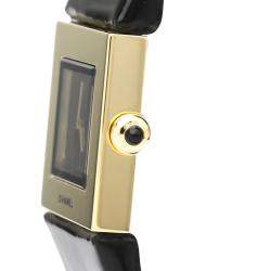 Pre Owned Chanel Black 18K Yellow Gold Matelassé H0111 Quartz Women's Wristwatch 19 MM