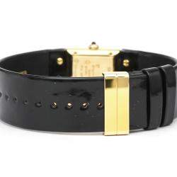 Pre Owned Chanel Black 18K Yellow Gold Matelassé H0111 Quartz Women's Wristwatch 19 MM