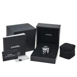 Chanel Black Ceramic and Stainless Steel J12 Women's Wristwatch 33 mm