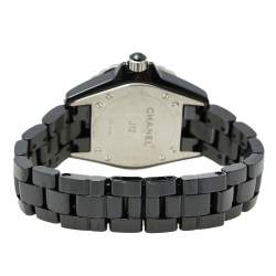 Chanel Black Ceramic and Stainless Steel J12 Women's Wristwatch 33 mm