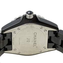 Chanel Black Ceramic and Stainless Steel J12 Women's Wristwatch 33 mm