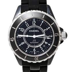 Pre Owned Chanel Black Ceramic Rubber J12 Women's Wristwatch 38 mm