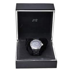 Pre Owned Chanel Black Ceramic Rubber J12 Women's Wristwatch 38 mm