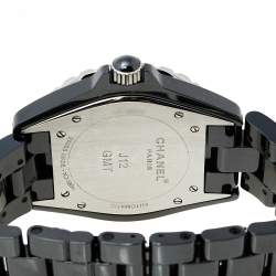 Chanel Black Stainless Steel J12 GMT H3101 Automatic Unisex Wristwatch 42 mm
