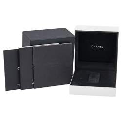 Pre Owned Chanel White Ceramic Diamonds Pink Sapphire J12 H3243 Women's Wristwatch 42 mm