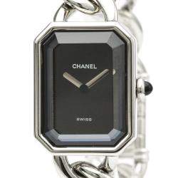 Pre Owned Chanel Black Stainless Steel Premiere H0452 Quartz Women's Wristwatch 20 MM