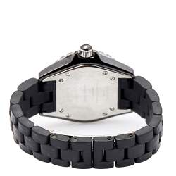 Pre Owned Chanel Black Ceramic Rubber J12 H0681 Women's Wristwatch 33 mm