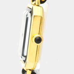 Pre Owned Chanel Black Gold Plated Stainless Steel Premiere H0001 Quartz Women's Wristwatch 20 mm