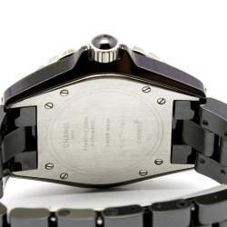Chanel Black Ceramic Stainless Steel J12 H0685 Unisex Wristwatch 38 mm