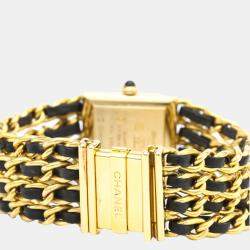 Pre Owned Chanel MOP 18K Yellow Gold Mademoiselle Quartz H0006 Women's Wristwatch 22 mm