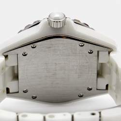 Pre Owned Chanel White Ceramic Stainless Steel J12 H0970 Women's Wristwatch 38 mm