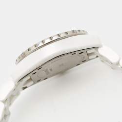 Chanel White Diamond Ceramic J12 H1628 Women's Wristwatch 33 mm