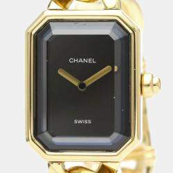Chanel Black 18k Yellow Gold Premiere H0003 Quartz Women's Wristwatch 20 mm