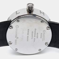 Pre Owned Chanel Black Stainless Steel Leather La Ronde H0579 Women's Wristwatch 29 mm