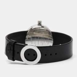 Pre Owned Chanel Black Stainless Steel Leather La Ronde H0579 Women's Wristwatch 29 mm