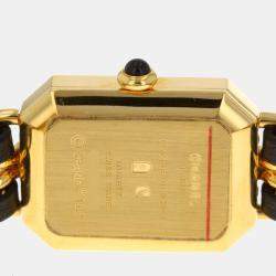 مملوكة مسبقًا Chanel Black Yellow Gold Plated And Stainless Steel Premiere H0001 Quartz Women's Wristwatch 20 mm