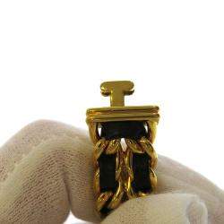 ممل�وكة مسبقًا Chanel Black Yellow Gold Plated And Stainless Steel Premiere H0001 Quartz Women's Wristwatch 20 mm