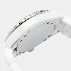 Chanel White Ceramic Stainless Steel J12 Women's Wristwatch 38 mm
