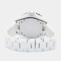 Chanel White Ceramic Stainless Steel J12 Women's Wristwatch 38 mm