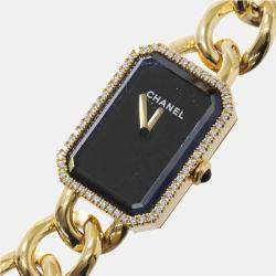 Chanel Black Diamonds 18 Yellow Gold Premiere H3259 Women's Wristwatch 20 mm