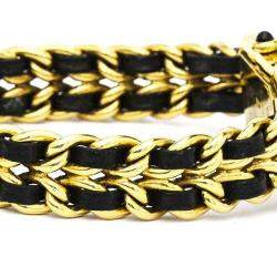 Pre Owned Chanel Black Yellow Gold Plated Stainless Steel Premiere H0001 Women's Wristwatch 20 mm