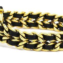 Pre Owned Chanel Black Yellow Gold Plated Stainless Steel Premiere H0001 Women's Wristwatch 20 mm