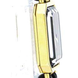 Pre Owned Chanel Black Yellow Gold Plated Stainless Steel Premiere H0001 Women's Wristwatch 20 mm