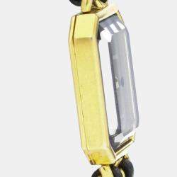 Chanel Black Yellow Gold Plated Stainless Steel Premiere H0001 Quartz Women's Wristwatch 20 mm