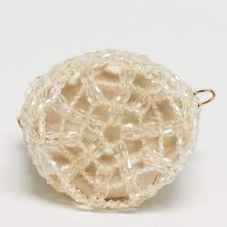 مملوكة مسبقًا Charles & Keith Light Cream Beaded Chain Bucket Bag
