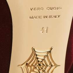 Pre Owned حذاء كعب عالي شارلوت أوليمبيا دوللي مخملي نبيذي نعل سميك مقاس 41