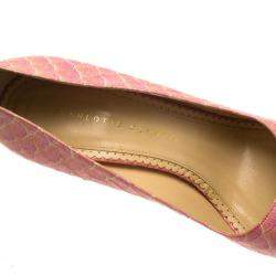 Pre Owned Charlotte Olympia Pink Python Priscilla Platform Pumps Size 40