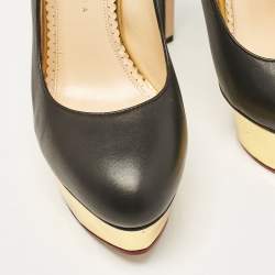 مملوكة مسبقًا صندل شارلوت اوليمبيا دوللي سويدي أسود نعل سميك فتحة كعب مقاس 37.5