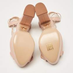 Charlotte Olympia Pink Leather Austin Platform Sandals Size 37