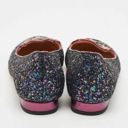 Charlotte Olympia Multicolor Glitter Cat Ballet Flats Size 37.5