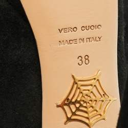 Pre Owned Charlotte Olympia Black Suede On Time Platform Ankle Boots Size 38